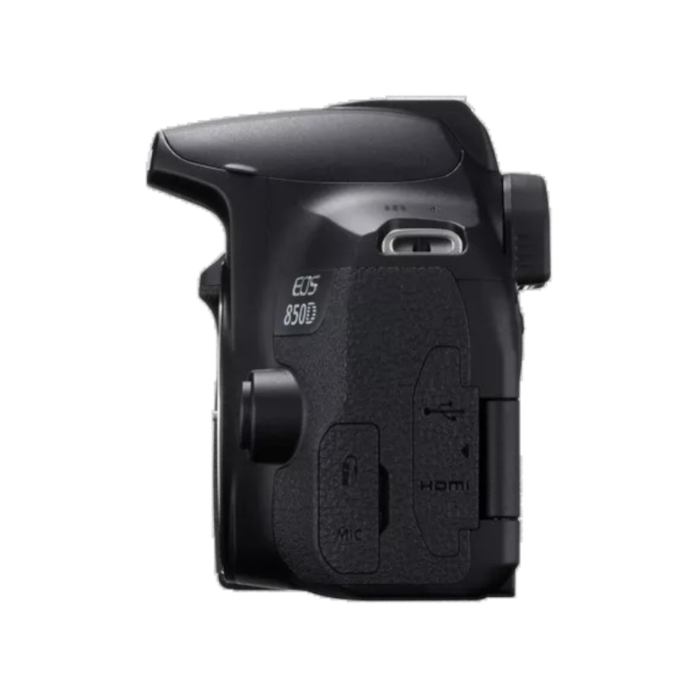 كانون كاميرا رقمية 4K بعدسة 18-55 ملم موديل EOS 850D STM KIT - أسود
