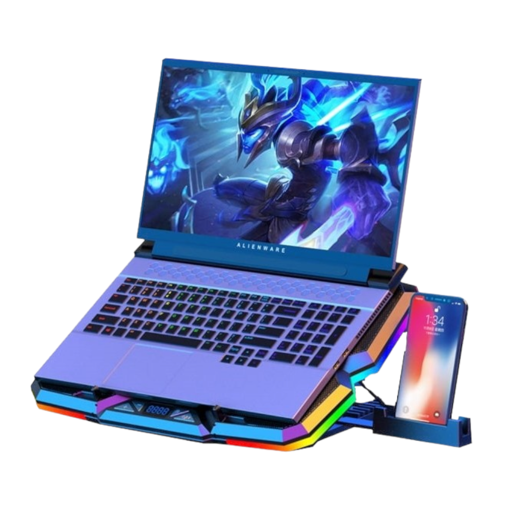 جيمنج حامل مبرد للابتوب مزود ب 5 مرواح موديل BM-13 - أسود