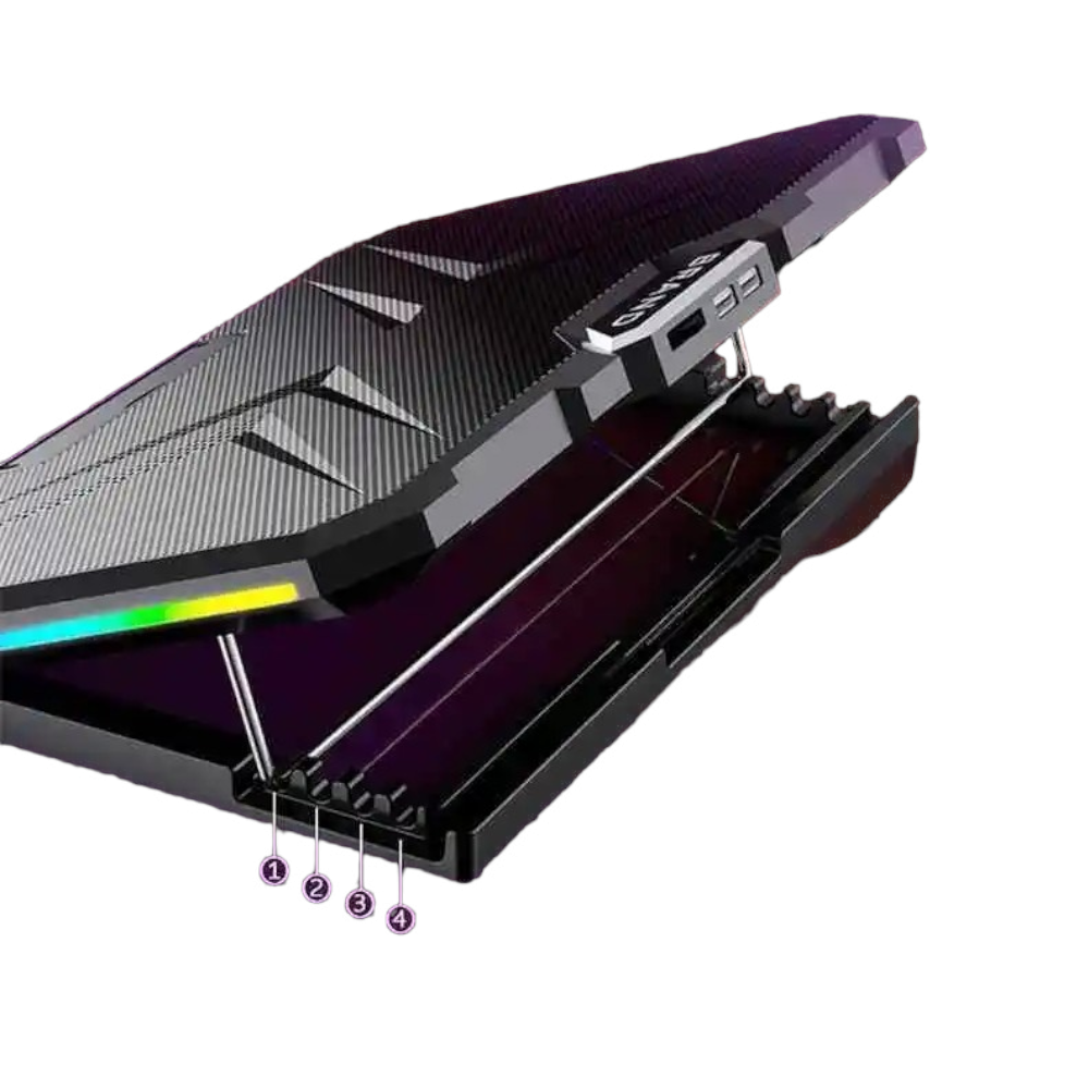 جيمنج حامل مبرد للابتوب مزود ب 2 مرواح موديل YL-019 - أسود