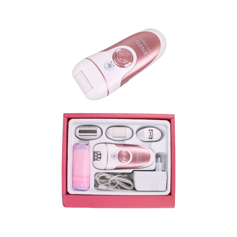 إنزو آلة إزالة الشعر للساقين والجسم والوجه مع 4 ملحقات موديل EN-9561 - أبيض