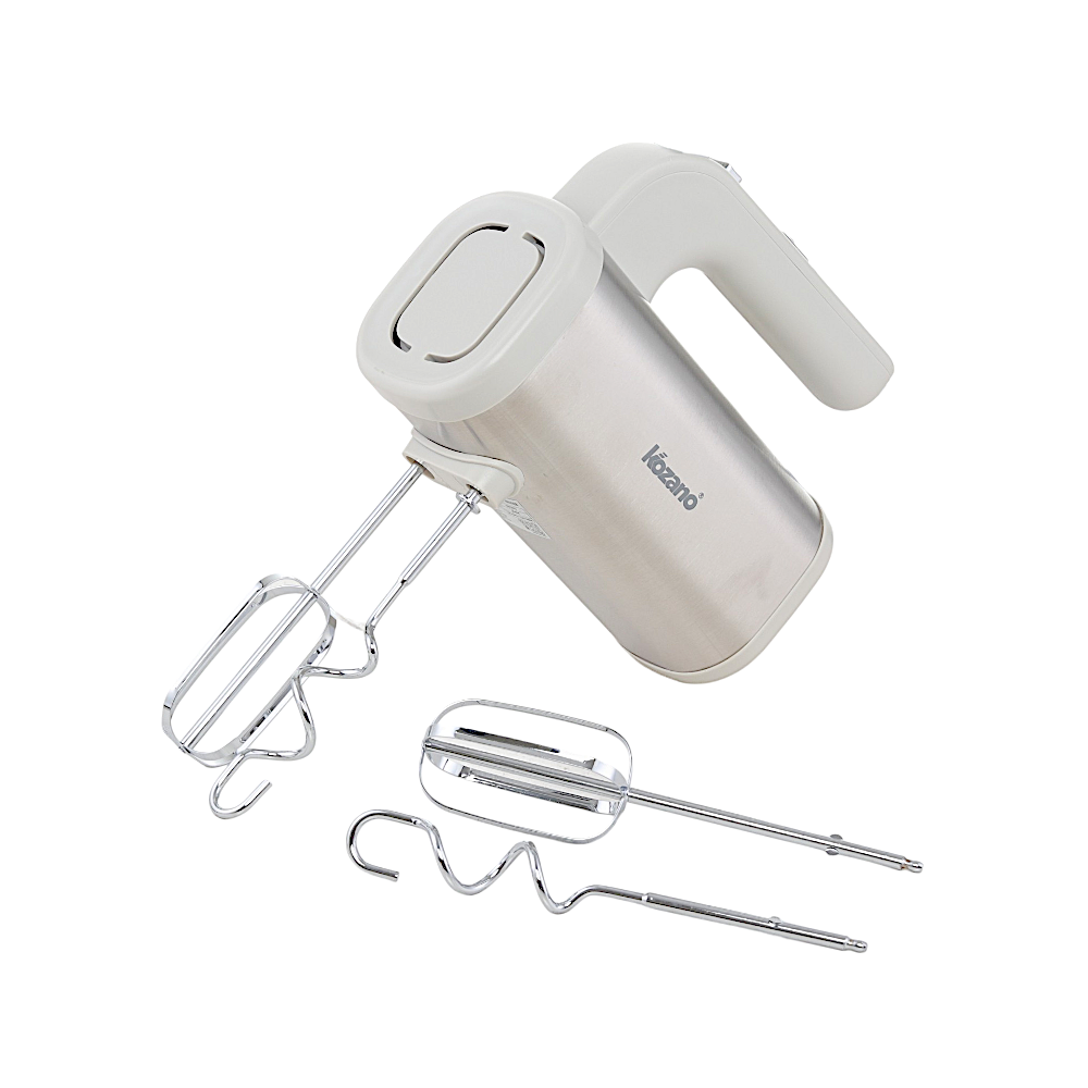 كوزانو مضرب كهربائي يدوي بقوة 300 وات مزود بمقبض تحكم موديل HM202 - فضي