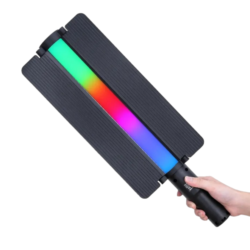 آر جي بي عصا إضاءة تصوير متعددة الألوان تعمل بالشحن بقوة 20 وات موديل YB-200-RGB - أسود