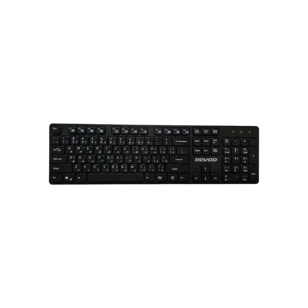 بيفود ماوس مكتبي لاسلكي موديل BVM-519GX + كيبورد موديل BVSK-800G- أسود