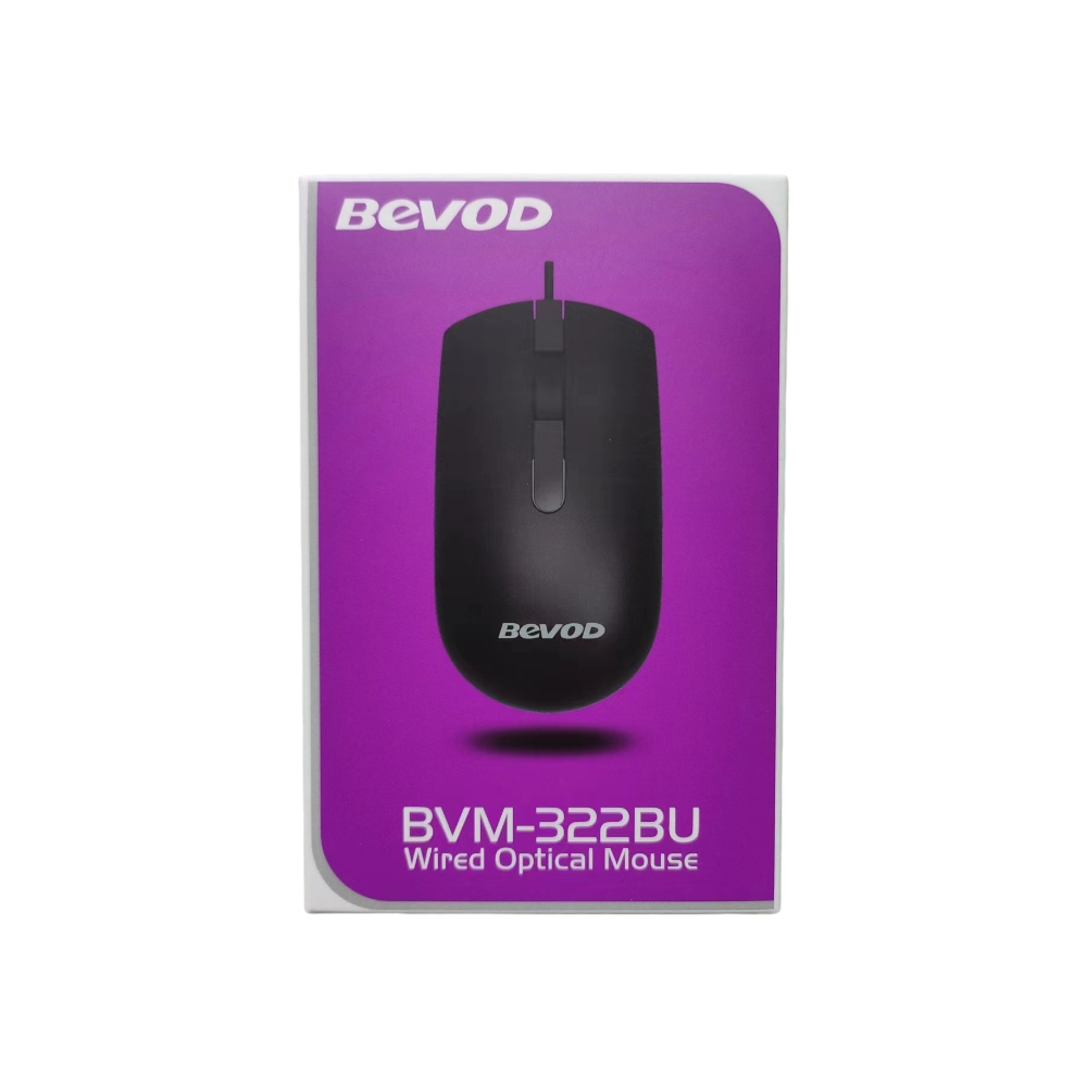 بيفود ماوس مكتبي سلكي موديل BVM-322BU - أسود