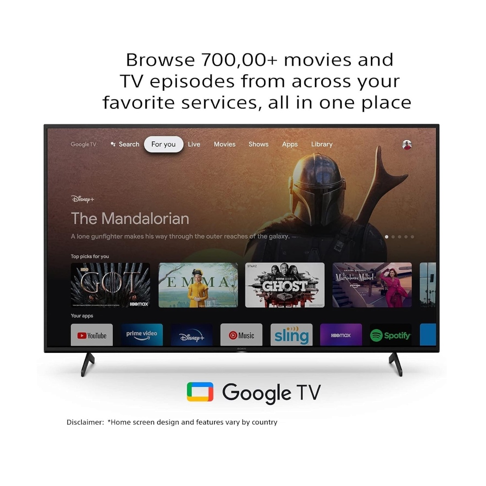 سوني برافيا تلفزيون ذكي بحجم 65 بوصة ودقة 4K الترا اتش دي تعمل بنظام اندرويد بقوة 180 وات موديل KD65X75K - أسود