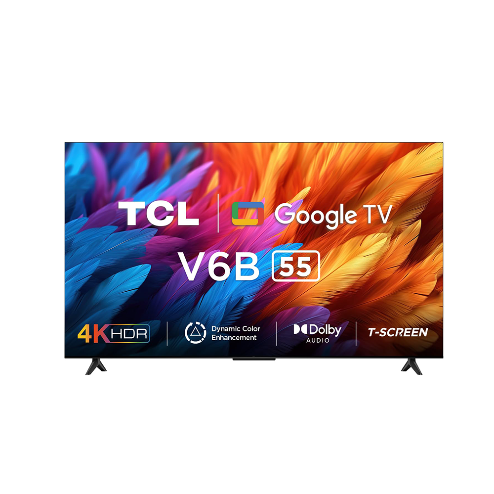 تي سي إل تلفزيون 4K Ultra HD سمارت مقاس 55 بوصة قوة 125 وات موديل 55V6B - أسود