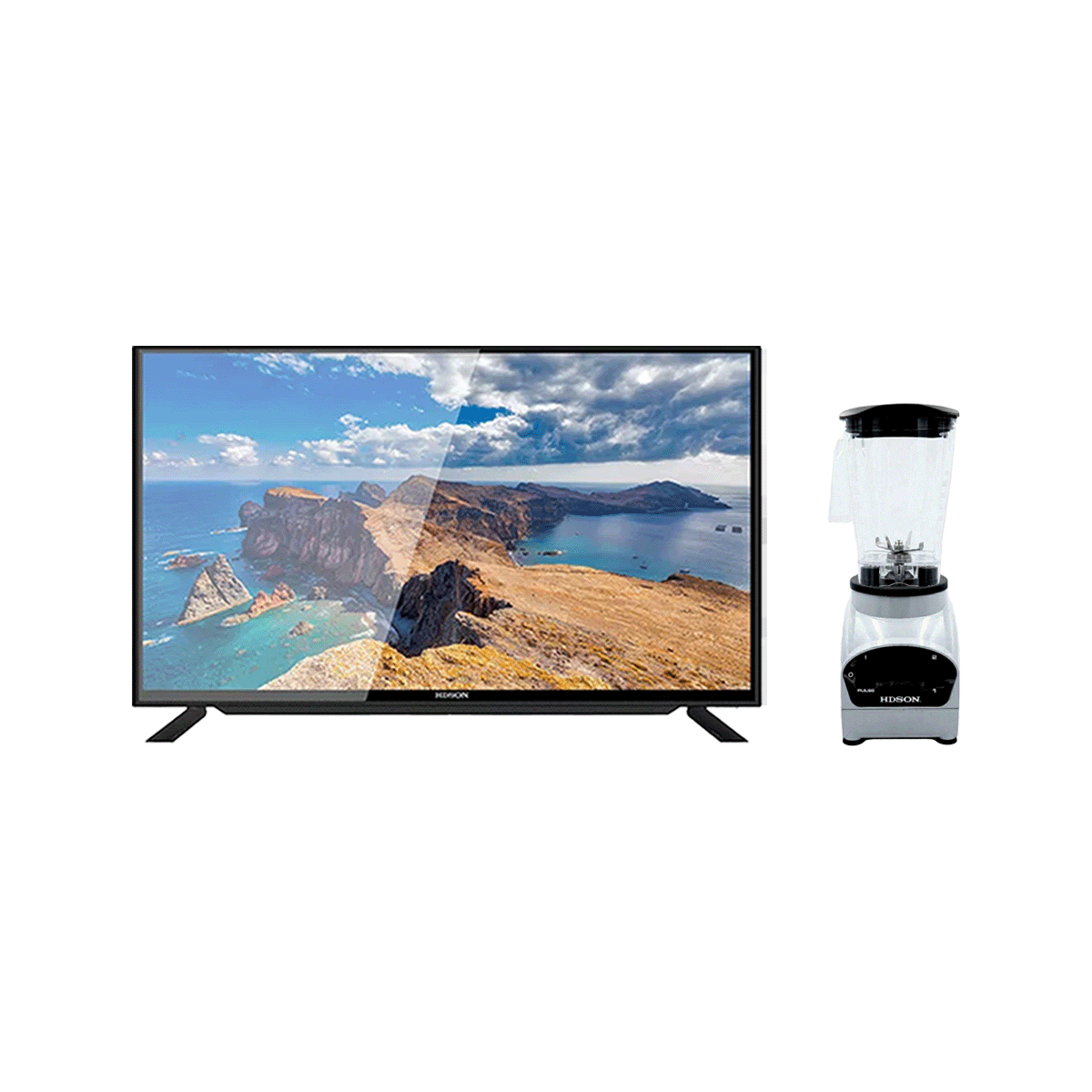هيدسون تلفزيون سمارت ضد الكسر مقاس 43 بوصة قوة 45 وات موديل HLD-P43FSW-8G + هدسون عصارة كهربائيه بقوة 800 وات موديلHB-900