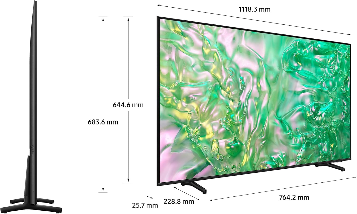 سامسونج تلفزيون كريستال 4k فائق الوضوح مقاس 50 بوصة قوة 145 وات موديل DU8000 2024 - أسود
