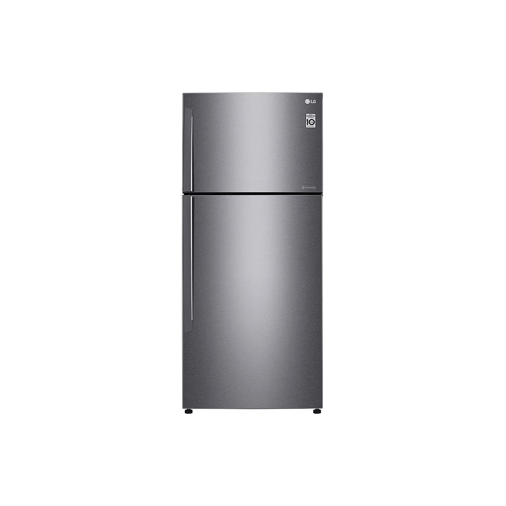 إل جي ثلاجة كهربائية سعة 575 لتر بفريزر علوي قوة 170 وات موديل GN-C752HQCL - رمادي