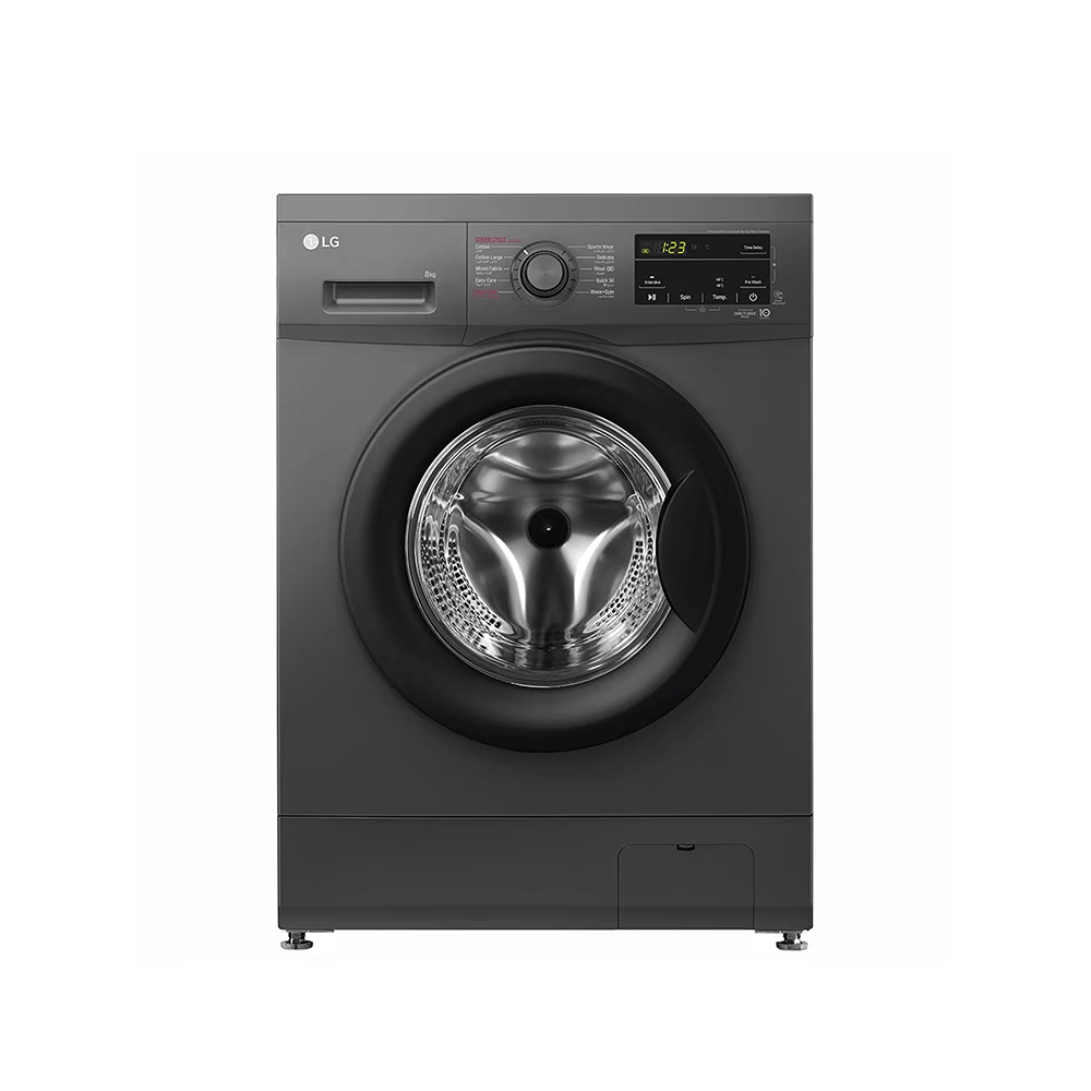 إل جي غسالة أوتماتيك تحميل أمامي سعة 8 كجم موديل F4J3TYG6J -  أسود 