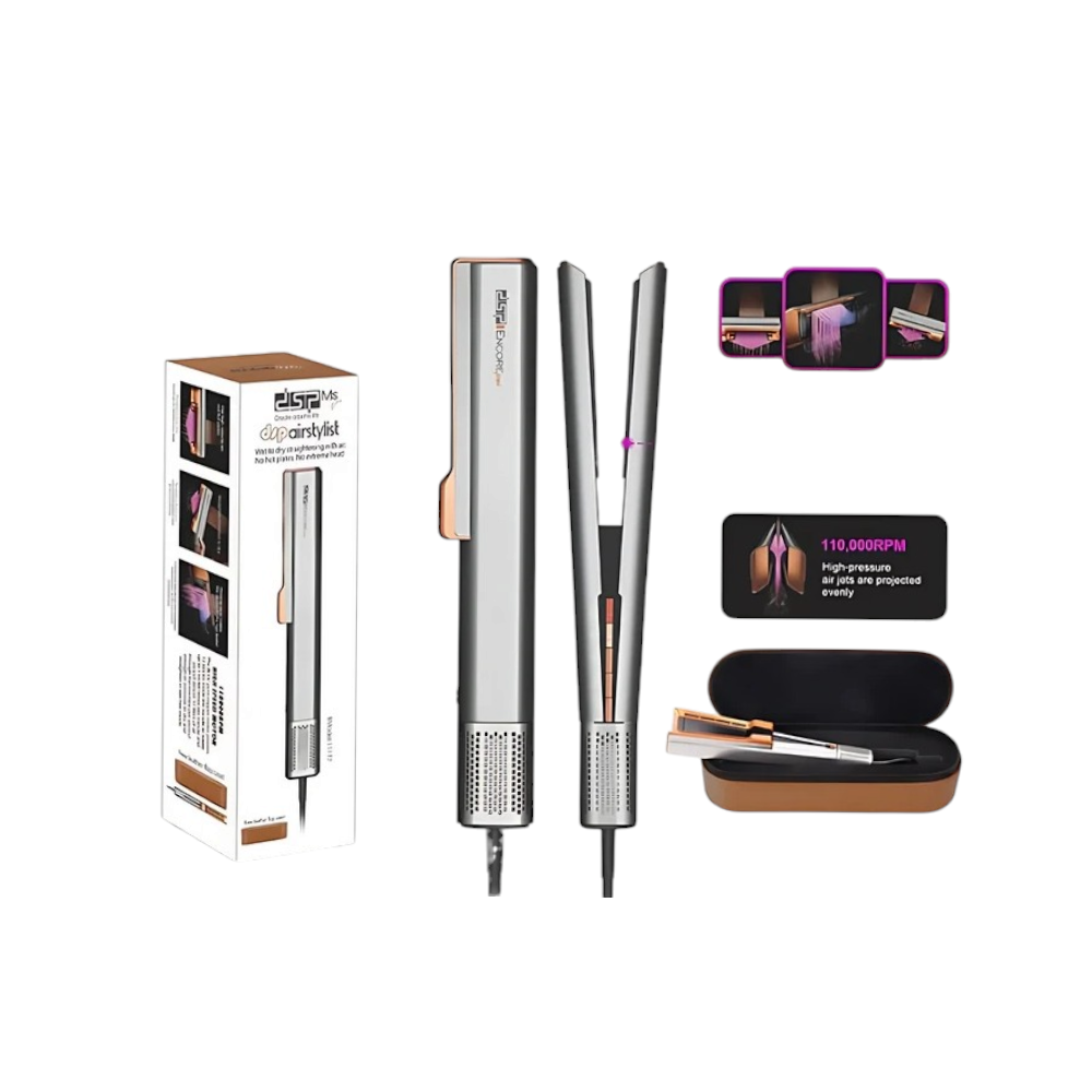 دي اس بي  مكواة شعر احترافية بالهواء الساخن 2 في 1 موديل 11177 - متعدد الألوان