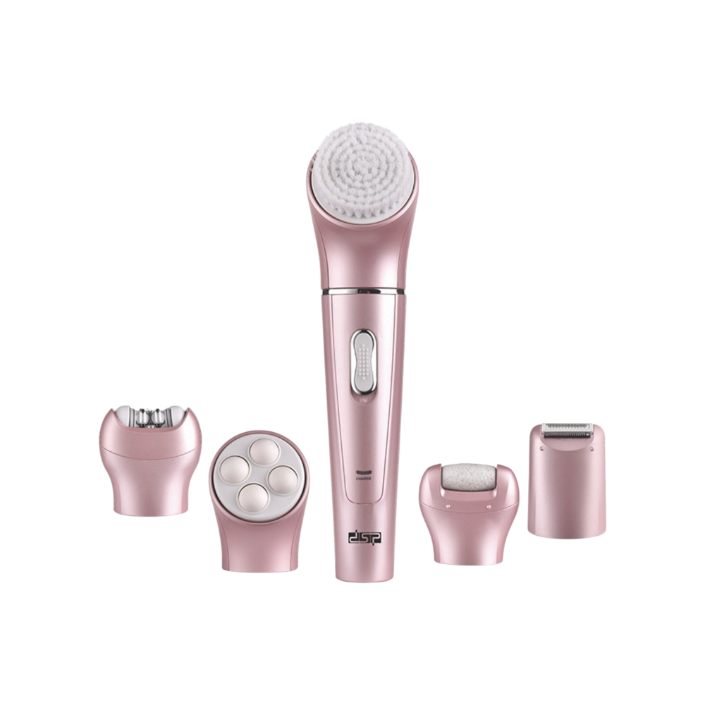 دي اس بي مجموعة أدوات التجميل 5 في 1 للعناية بالبشرة وإزالة الشعر - زهري