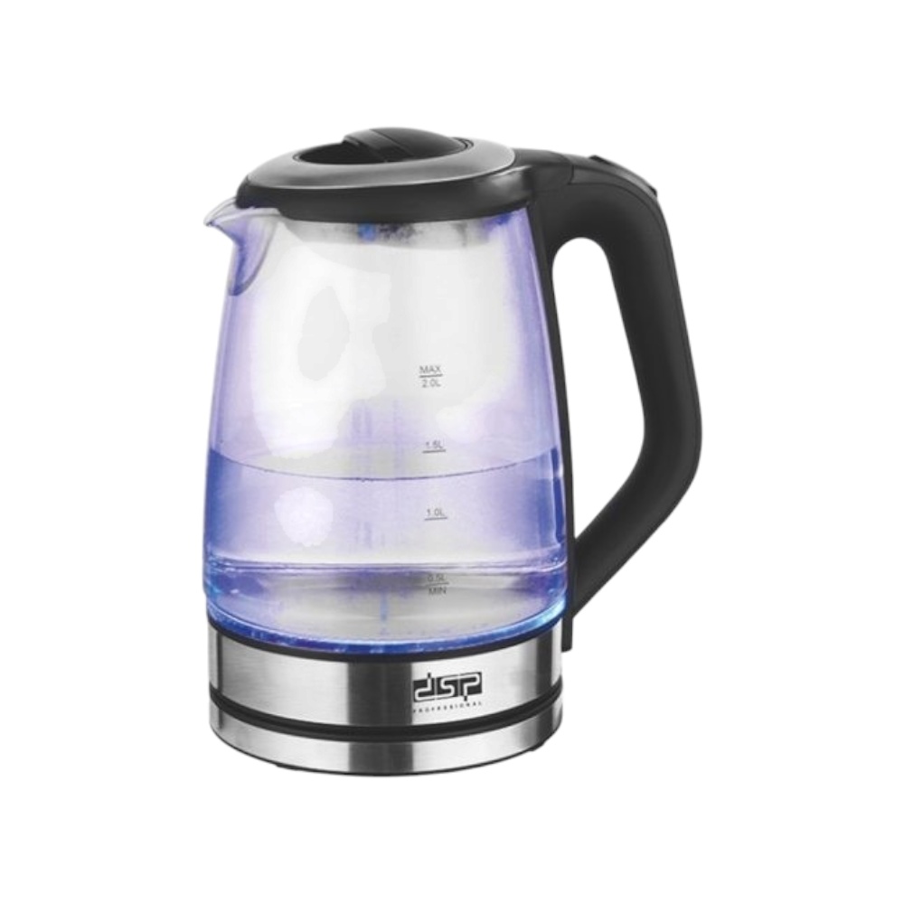 دي اس بي غلاية كهربائية زجاجية بسعة 2.0 لتر وقوة 2200 وات موديل KK1273 - فضي