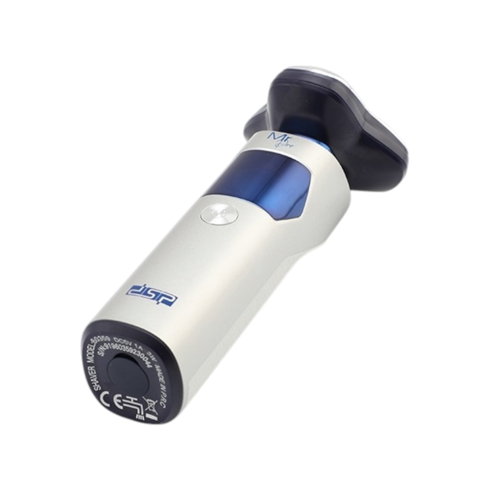 دي اس بي ماكينة حلاقة كهربائية دوارة للرجال مع شاشة بطارية 1200 امبير موديل 60359 - فضي