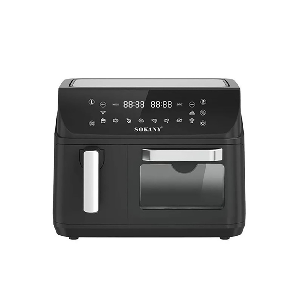 سوكاني قلاية هوائية بحجرتين بسعة 12.5 لتر وقوة 2400 وات موديل SK-10060 - أسود