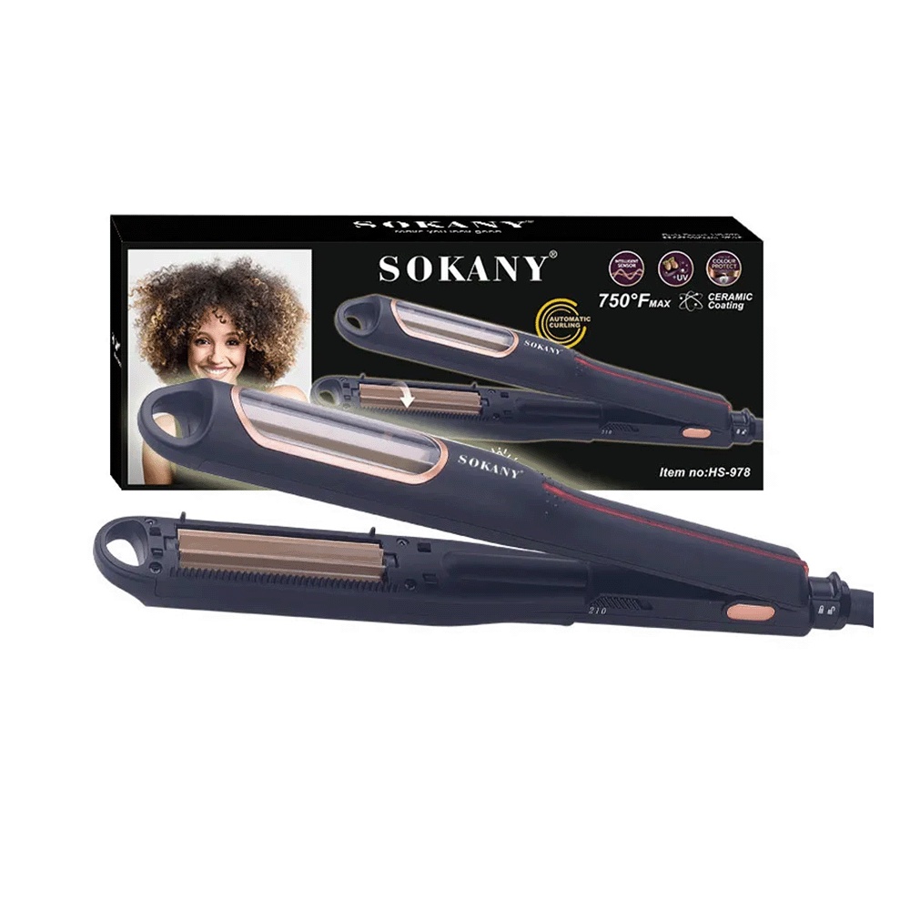 سوكاني مكواة فرد وتجعيد الشعر الصغيرة تسخين 750 فهرنهايت موديل HS-978 - متعددة الألوان