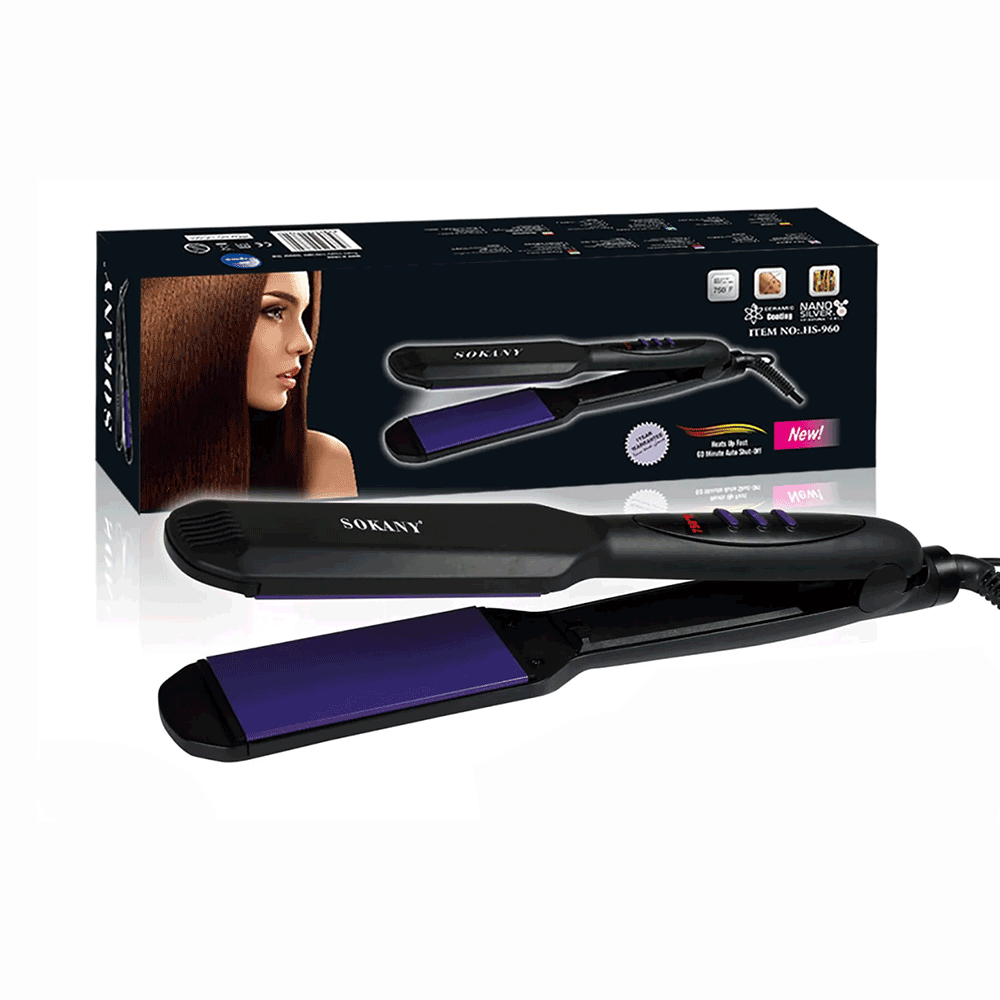 سوكاني مكواة فرد الشعر بدرجة تسخين 750 فهرنهايت موديل HS-960 - متعدد الألوان