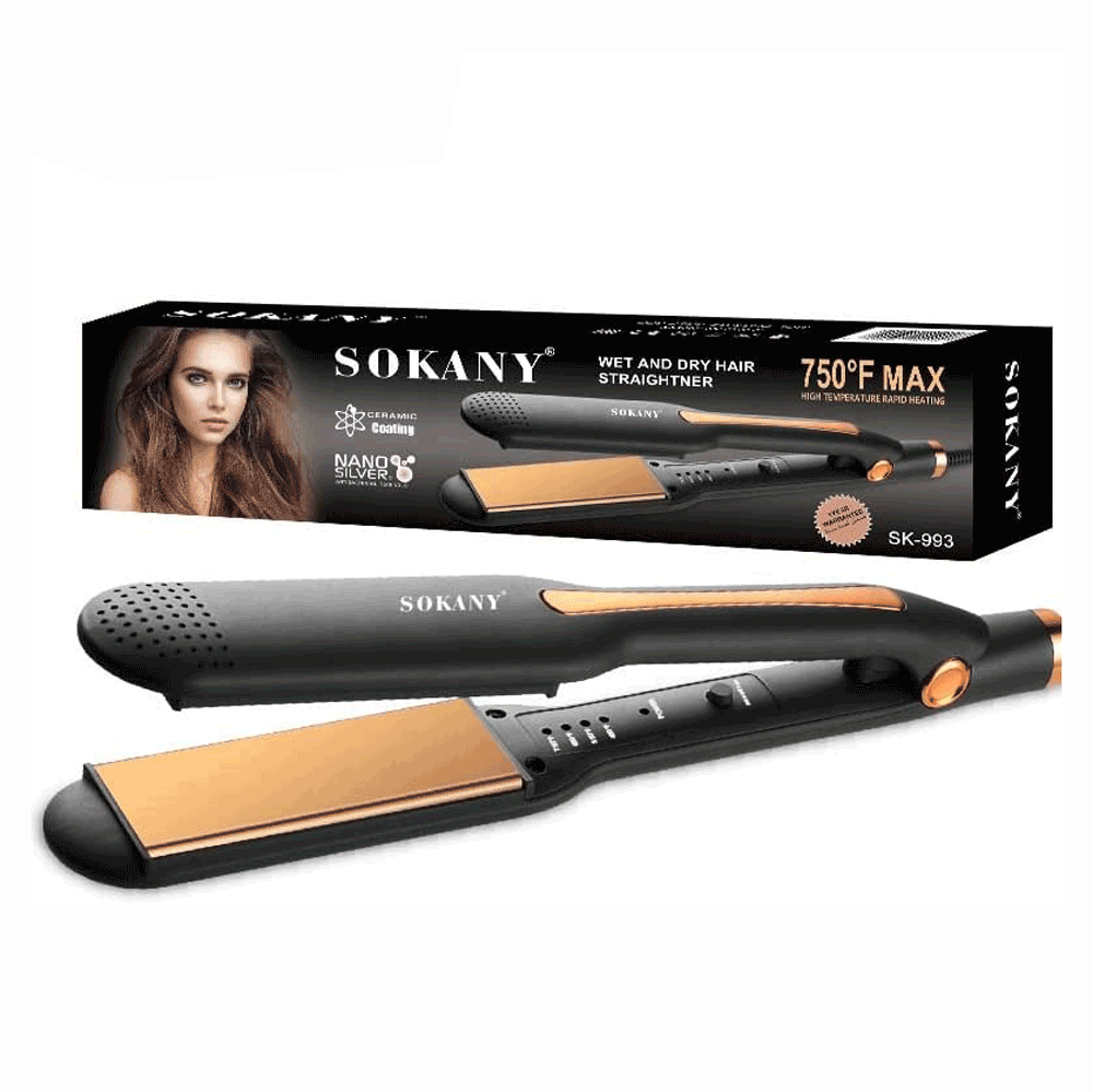سوكاني مكواة فرد الشعر الاحترافية بدرجة تسخين 750 فهرنهايت موديل SK-993 - متعدد الألوان