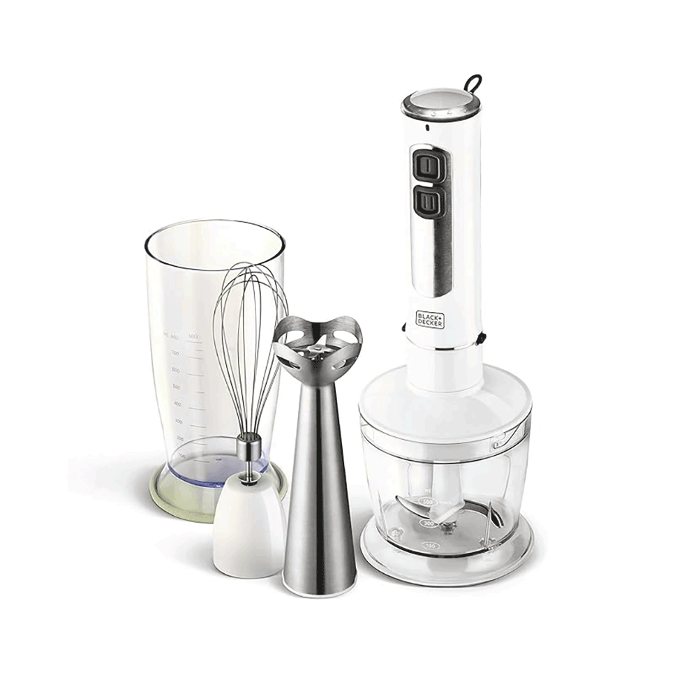بلاك آند ديكر محضرة طعام  بقوة 400 واط 4 في 1 مع قطاعة وخفاقة SB4000-B5 - أبيض