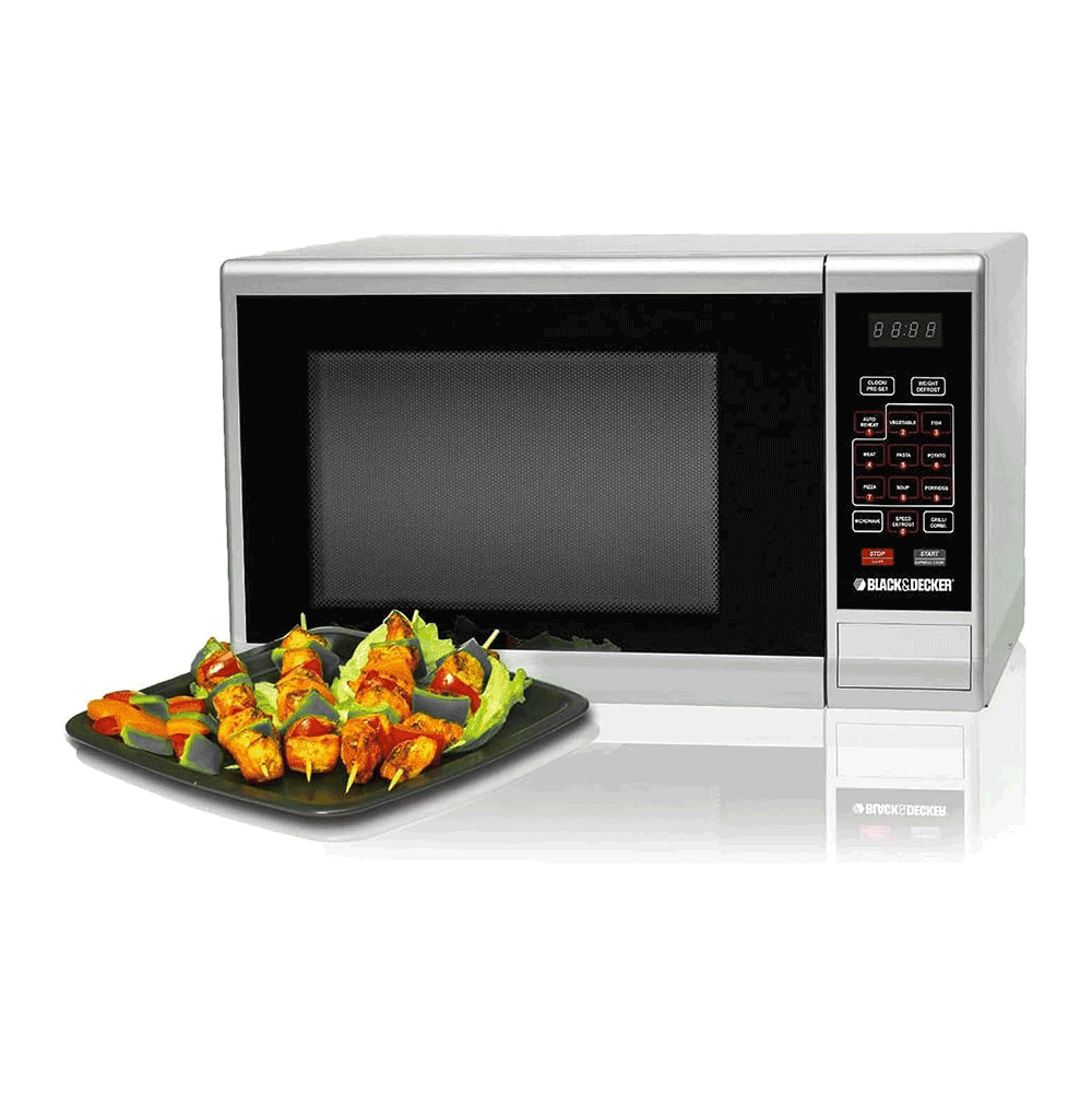 بلاك آند ديكر فرن مايكرويف مع شواية سعة 30 لتر بقوة 1000 وات موديل MZ3000PG-B5 - فضي