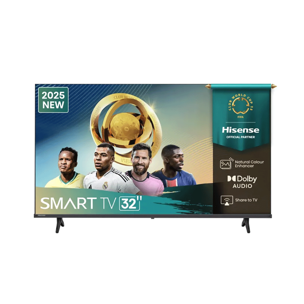 هايسنس تلفزيون ذكي مقاس 32 بوصة عالي الدقة قوة 50 وات موديل 32A4Q - أسود
