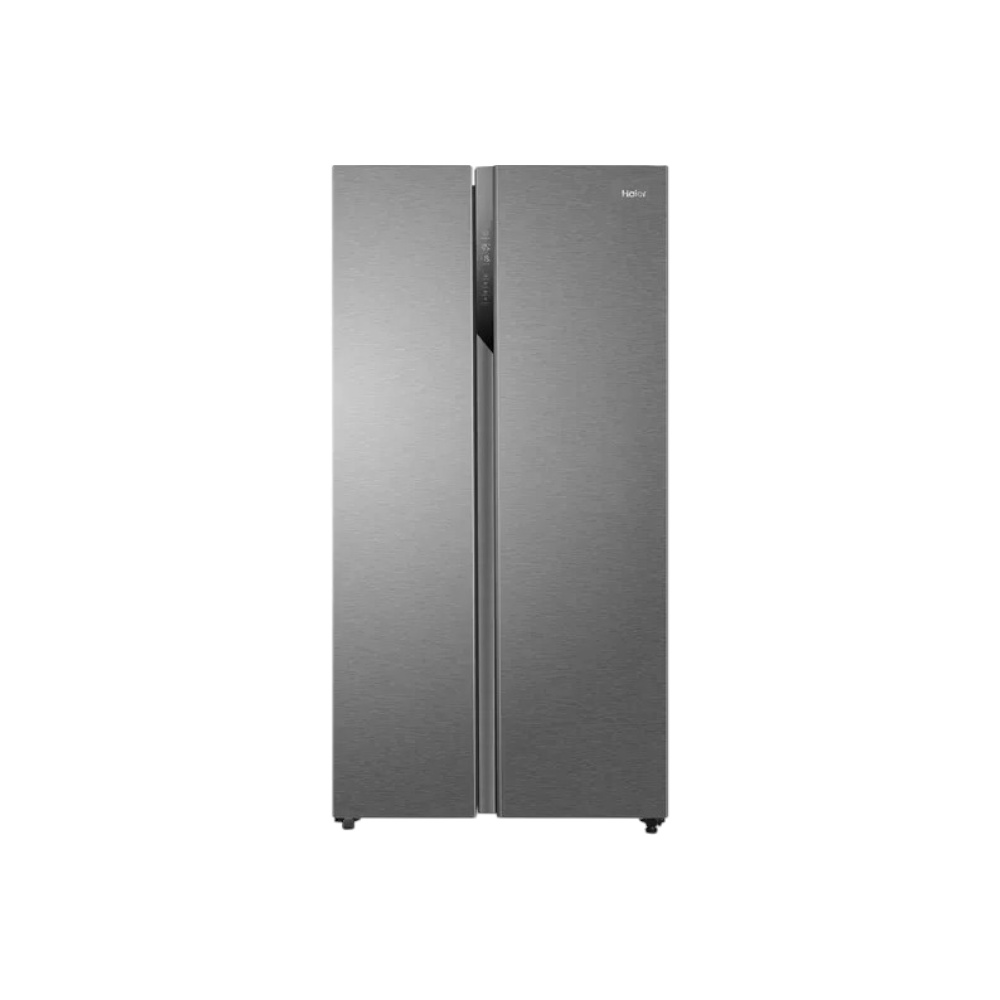 ثلاجة بخار كهربائية هاير بباين متجاورين سعة 528  لتر قوة 65 وات موديل HSR3918ENPG - فضي