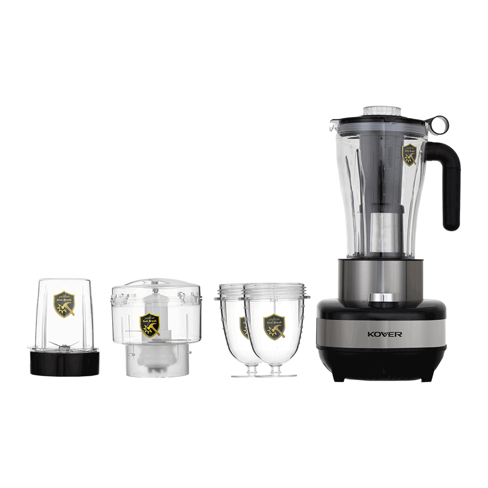 كوفر عصارة كهربائية 5*1 بكأس زجاجي سعة 2 لتر قوة 600 وات موديل upb6600 - أسود