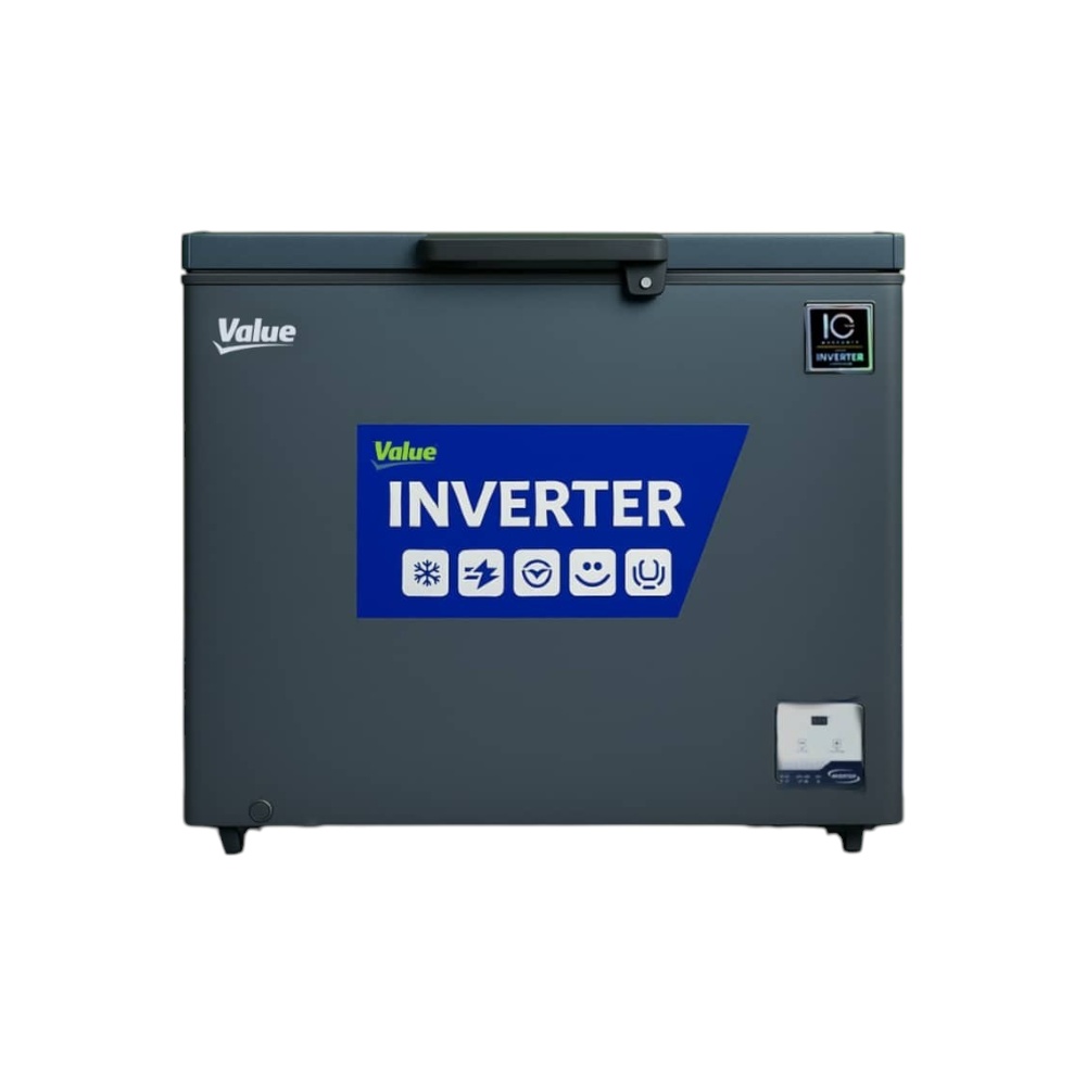 فريزر فاليو باب سمارت انفرتر كهرباء بدون اقلاع سعة 230 لتر  وقوة 110 وات موديل VL230 - أسود