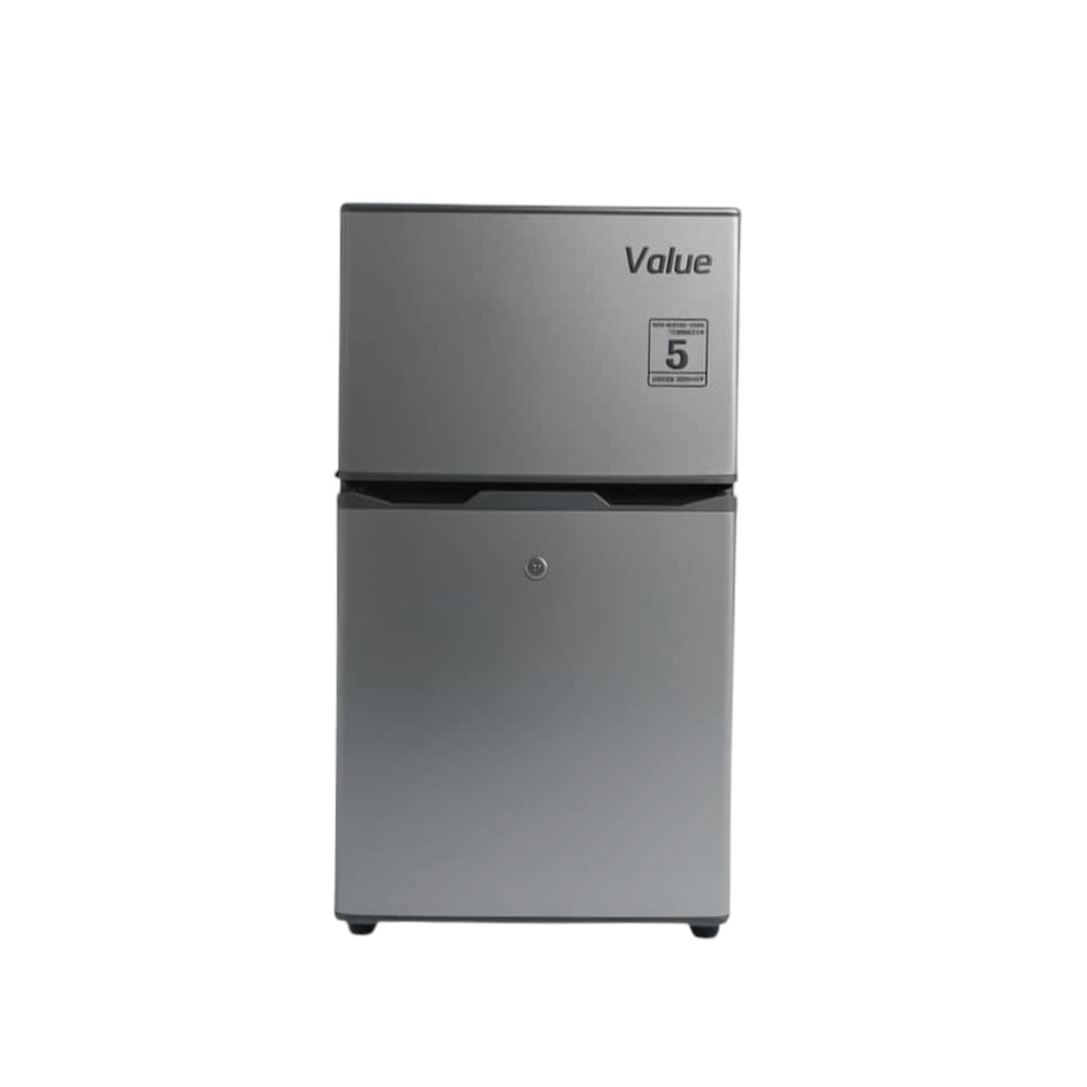 فاليو ثلاجة ثلج بابين بفريزر علوي سعة 98 لتر قوة 25 وات موديل VL-98 - رمادي
