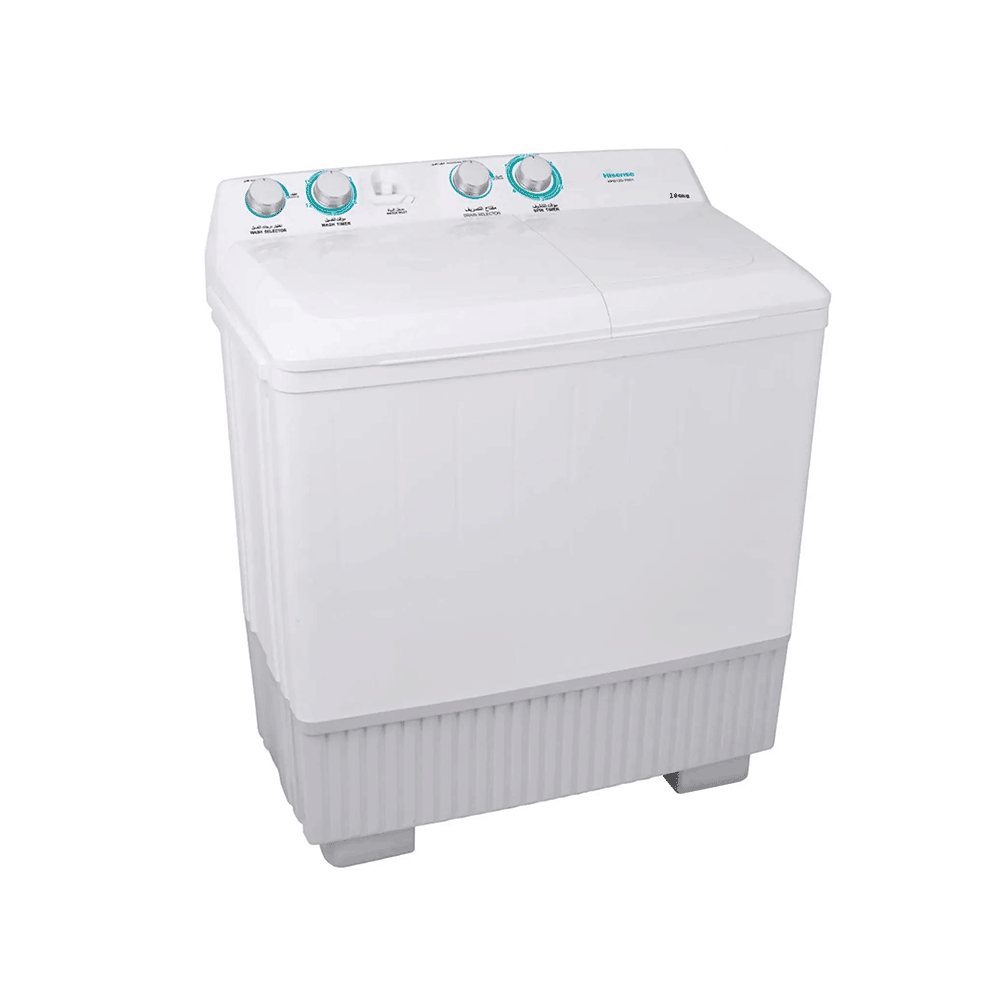 غسالة ملابس هايسنس حوضين  10 كجم وقوة 640 وات موديل xpb100-sxa14 - أبيض