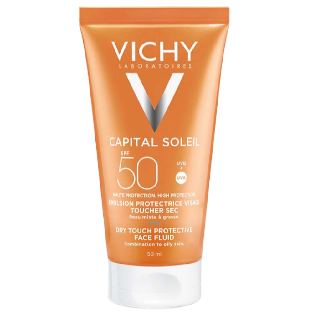 واقي شمس ملون وجاف للوجه ايديال سوليل بي من فيتشي بدرجة حماية 50 مل