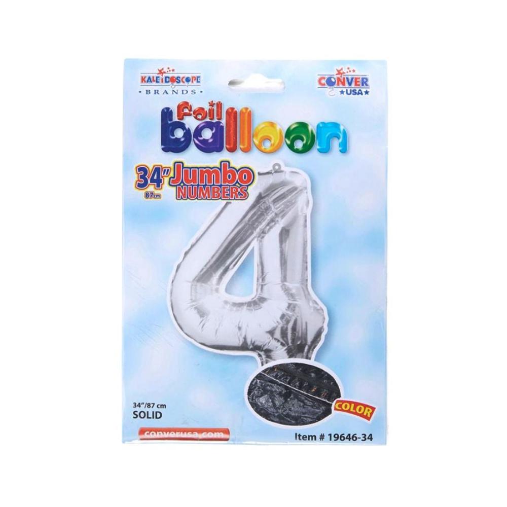 كلايدوسكوب بالون رقم 4 من القصدير - 34 بوصة