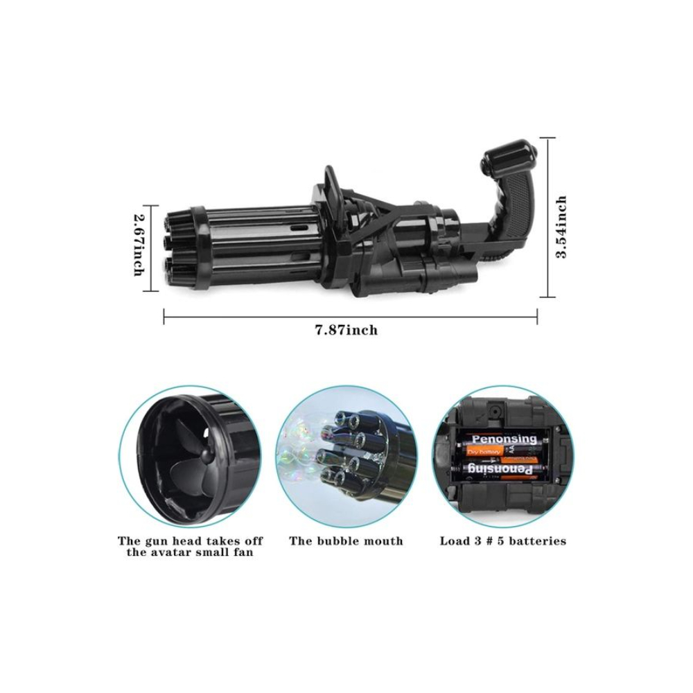 لعبة مسدس صنع الفقاعات مع محلول للفقاعات - 8 فتحات 