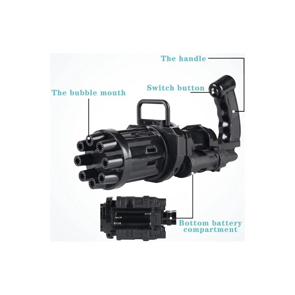 لعبة مسدس صنع الفقاعات مع محلول للفقاعات - 8 فتحات 