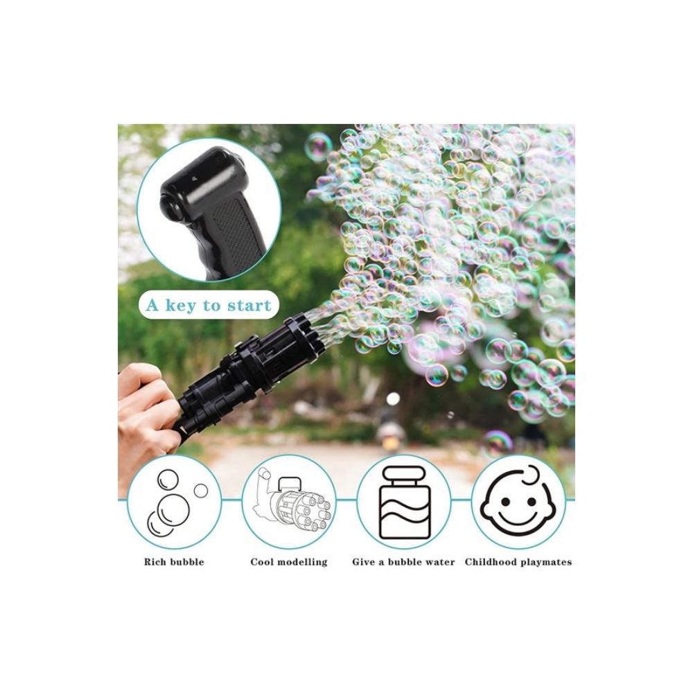 لعبة مسدس صنع الفقاعات مع محلول للفقاعات - 8 فتحات 