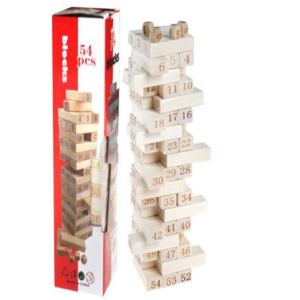  لعبة تكديس مكعبات خشبية لتعليم الحساب برج متعدد الطبقات