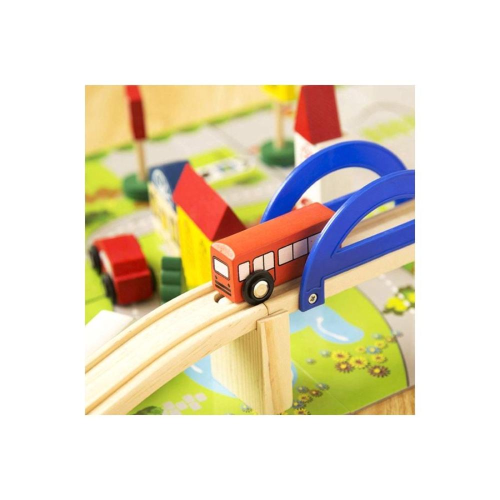 ويبي طقم مسار قطار خشبي 40 قطعة - متعدد الألوان