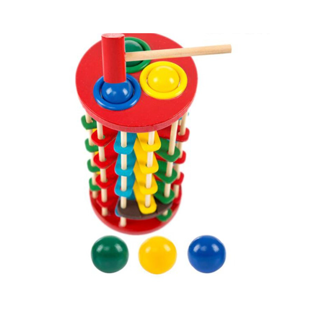 جو باي لعبة برج خشبي فاخرة مع مطرقة التسمير