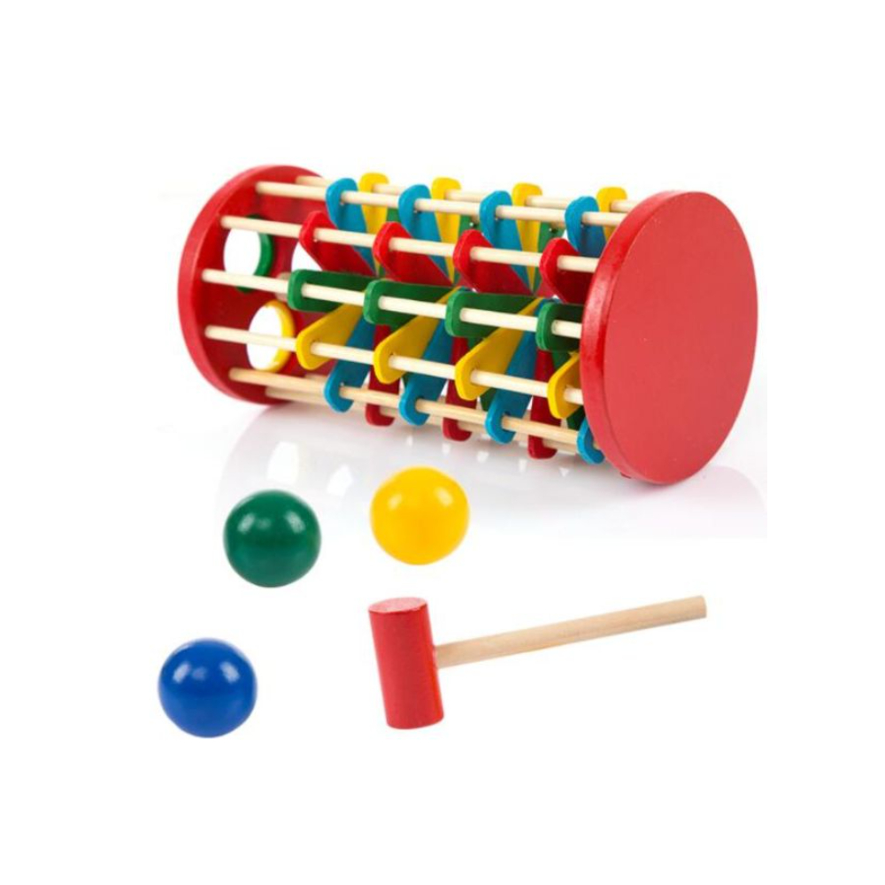 جو باي لعبة برج خشبي فاخرة مع مطرقة التسمير