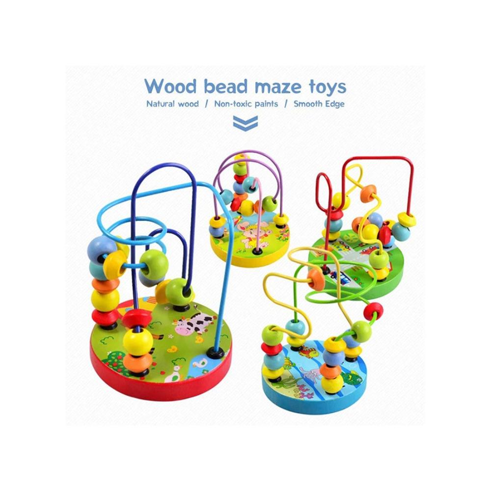 بيوينتي لعبة متاهة تعليمية صغيرة خرز خشبية ملونة - موديل 1380