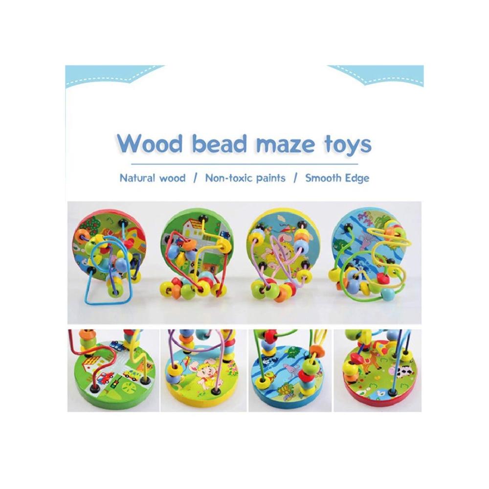 بيوينتي لعبة متاهة تعليمية صغيرة خرز خشبية ملونة - موديل 1380