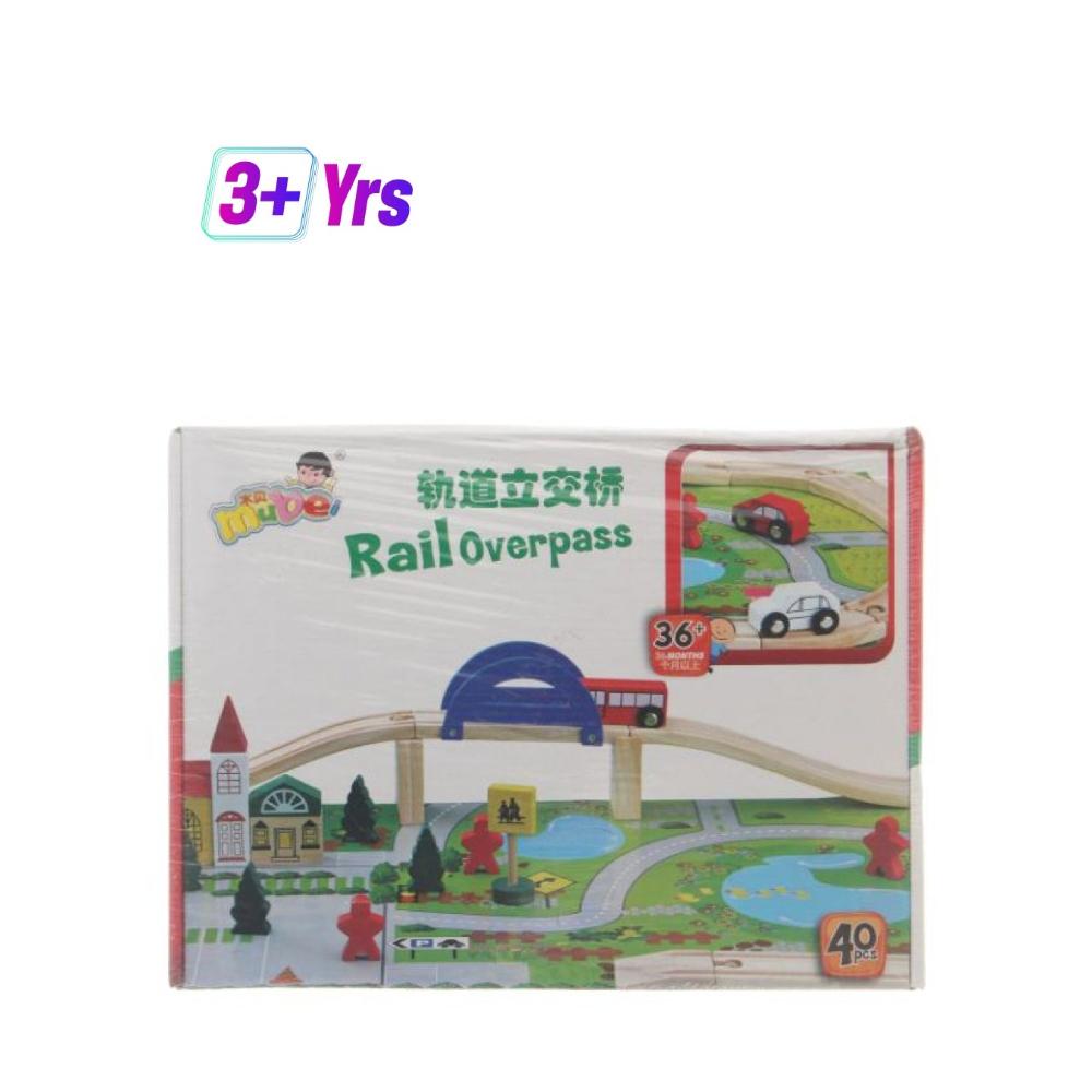 موبي لعبة عبور سكة خشبية - 40 قطعة