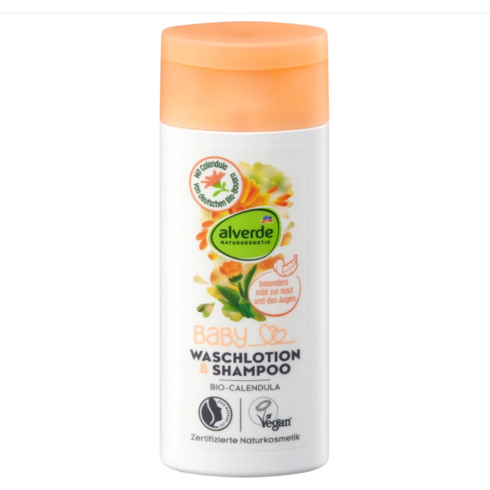 ألفيردي بيبي - غسول وشامبو للأطفال بالآذريون - للعناية ببشرة وشعر الأطفال - 250 مل