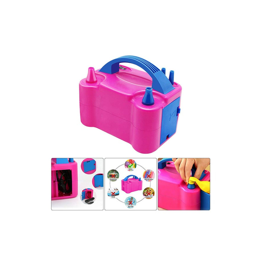  منفاخ هواء كهربائي للبالونات وردي - 20x15x13 سم