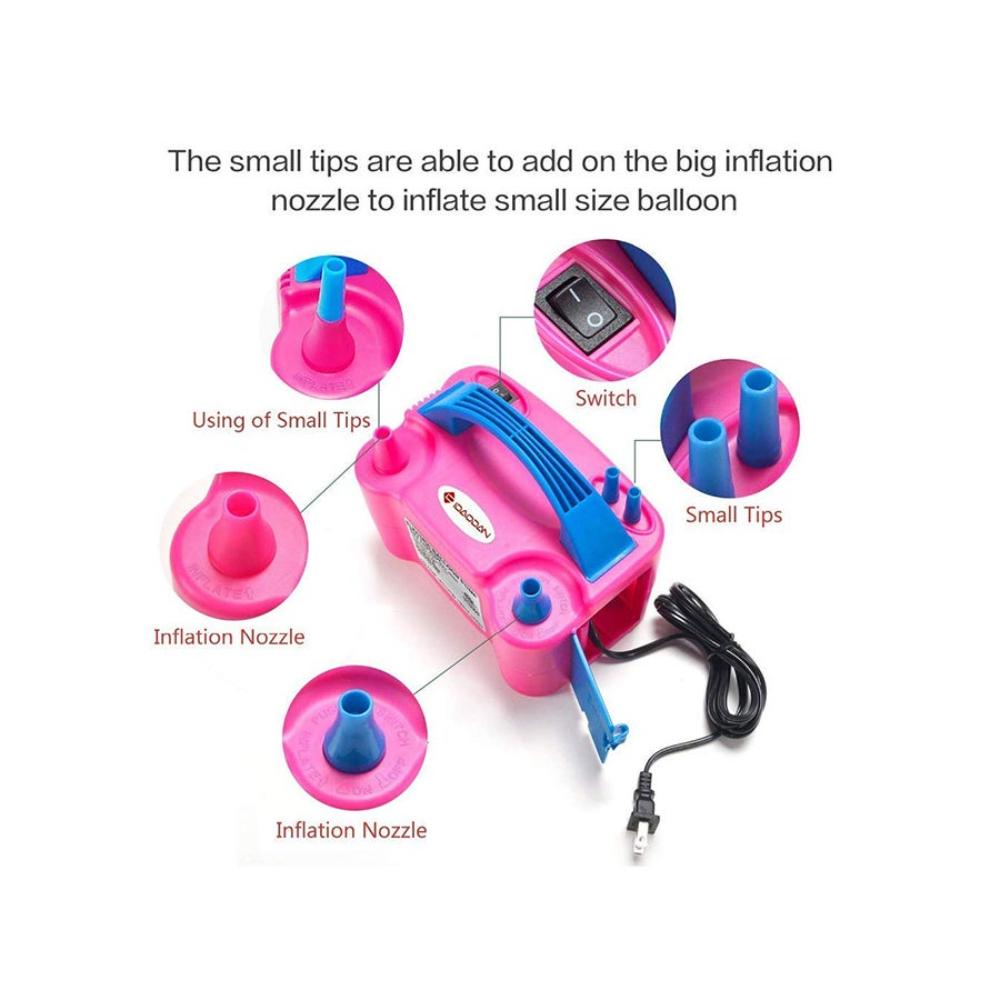  منفاخ هواء كهربائي للبالونات وردي - 20x15x13 سم
