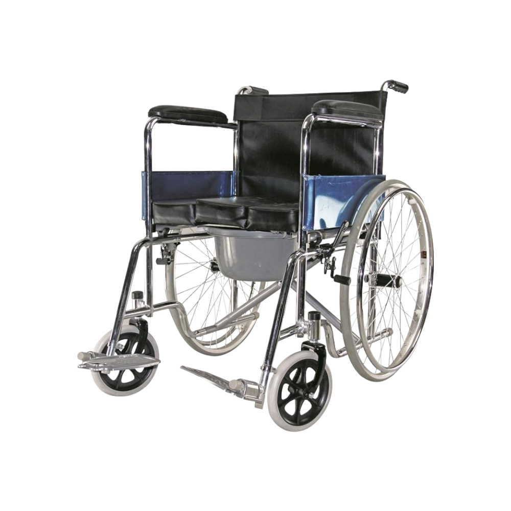 كرسي متحرك يدوي مع الحمام لذوي الاحتياجات الخاصه - اسود