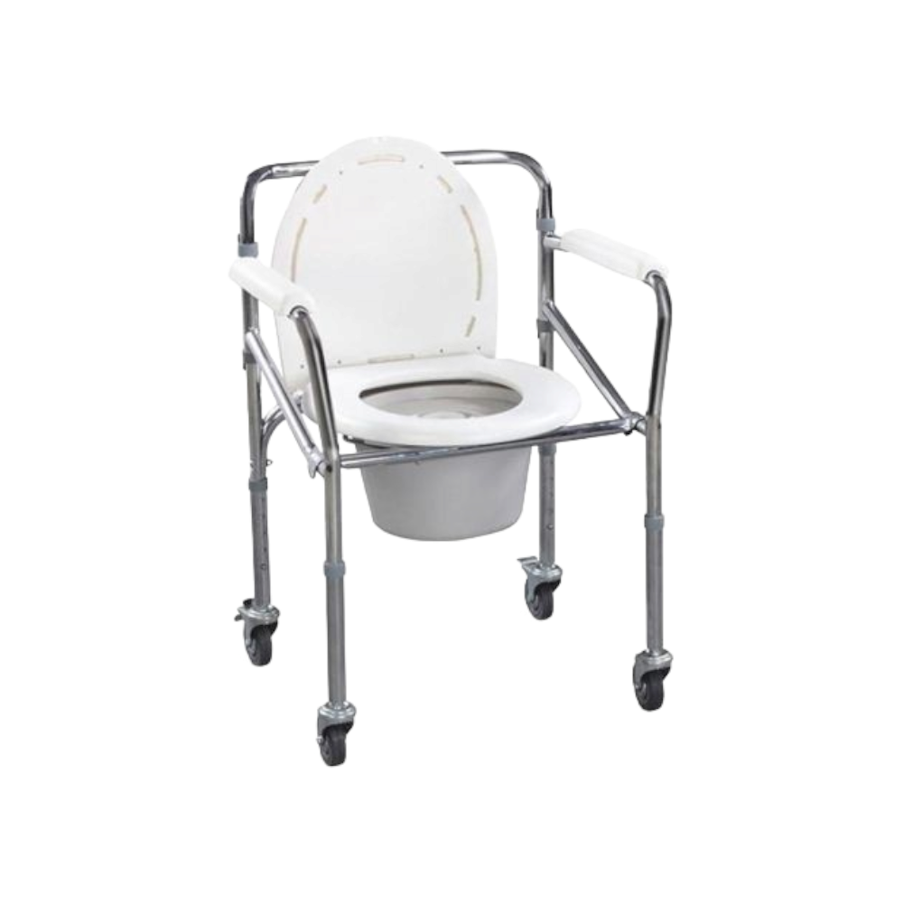 كرسي متحرك مع حمام لذوي الاحتياجات الخاصه - أبيض