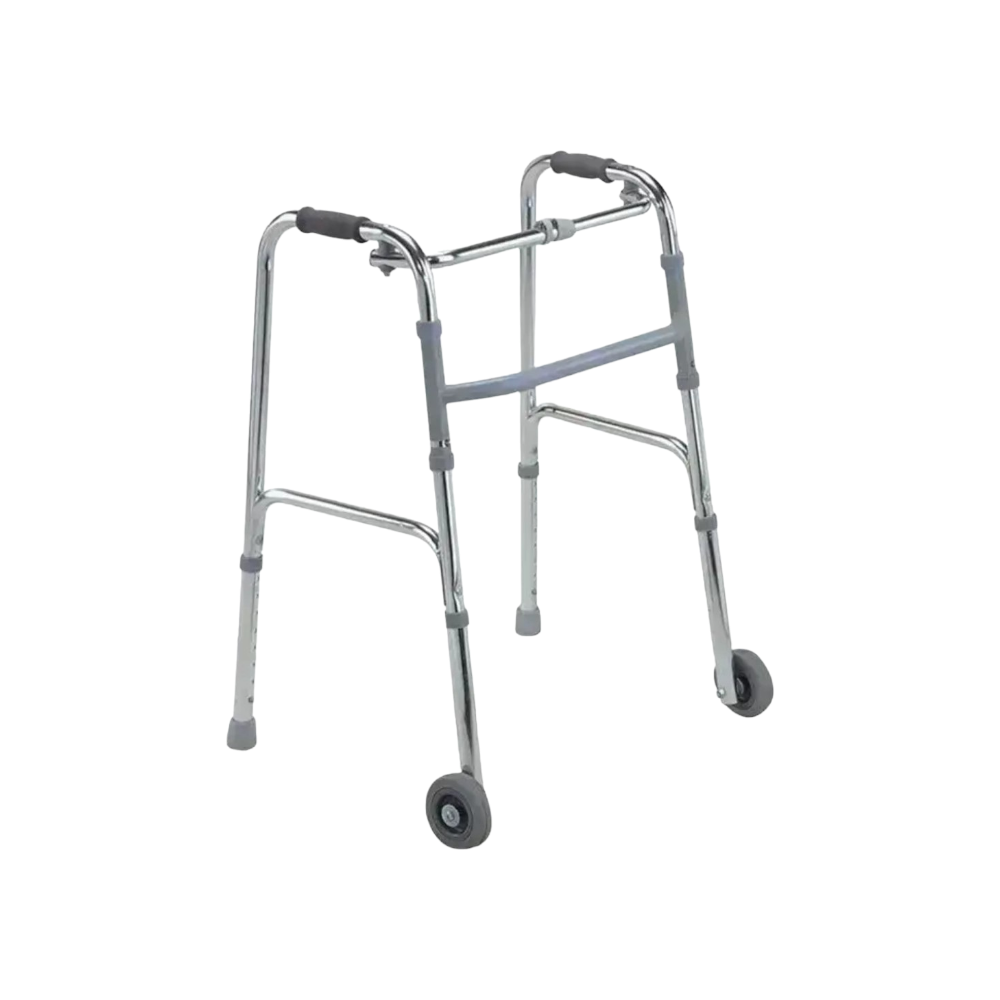 مشايه يد مزودة بعجلتين للمسنين ومرضى العظام - رمادي