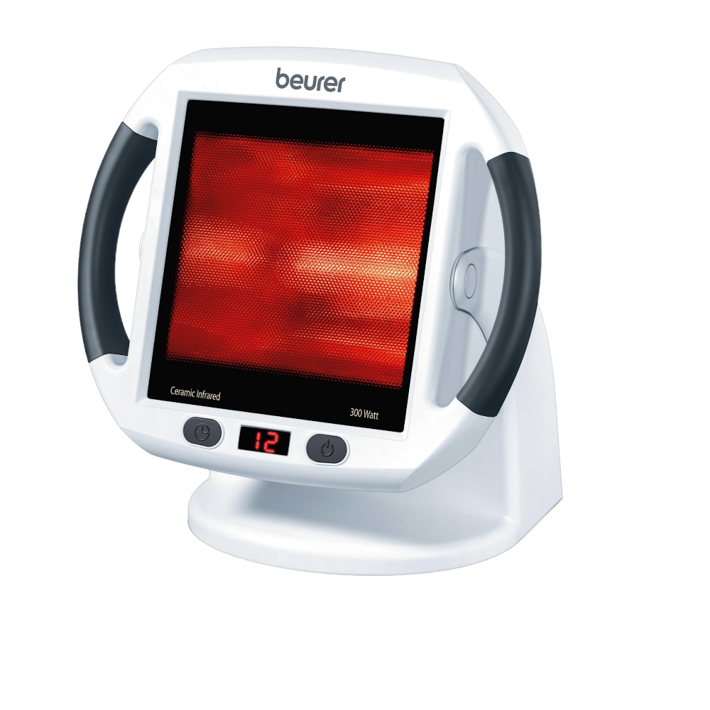بيورير مصباح الأشعة تحت الحمراء للحرارة المهدئة لنزلات البرد وتوتر العضلات موديل IL50 - أبيض