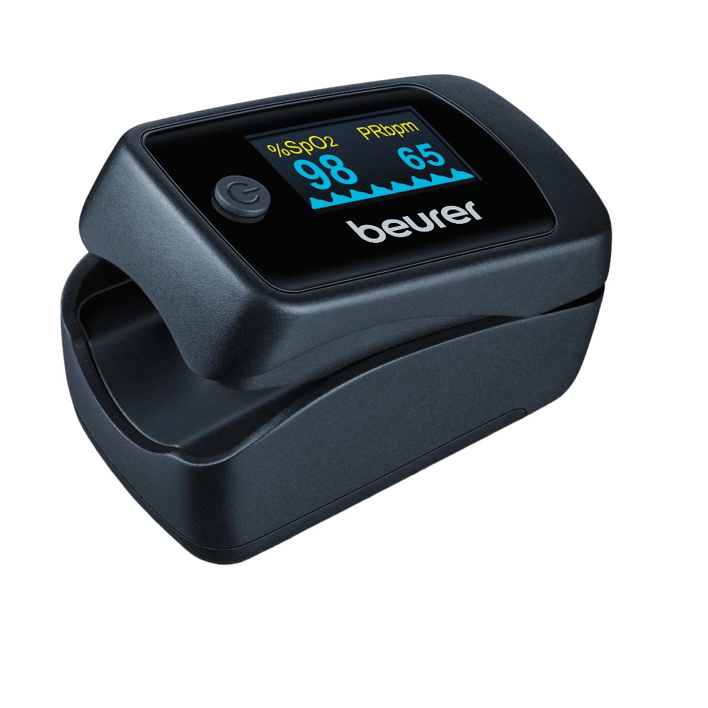 بيورير جهاز قياس نسبة الأكسجين في الدم موديل PO45 - أسود